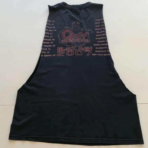 CONCERT⚡️VINTAGE OZZY RAIN TOUR RAW CUT MUSCLE T-SHIRT - Picture 10 of 13